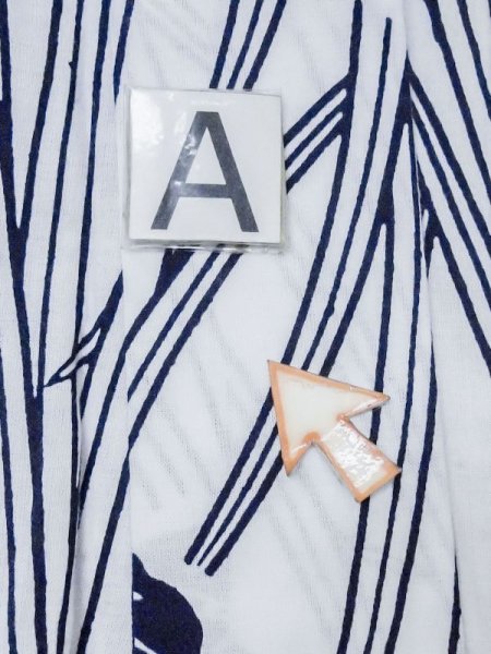 画像14: M0620P  浴衣(日本製) 女性用着物  綿   白, あやめ 【中古】 【USED】 【リサイクル】 ★★☆☆☆ (14)