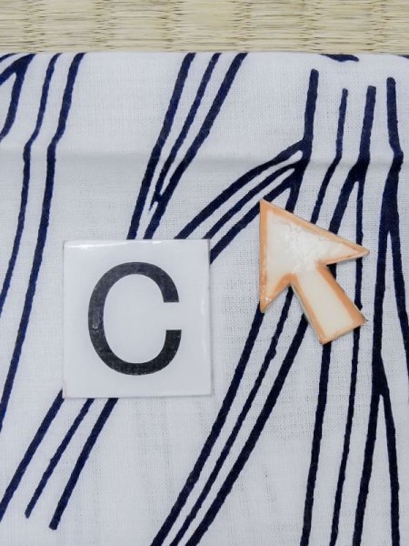 画像17: M0620P  浴衣(日本製) 女性用着物  綿   白, あやめ 【中古】 【USED】 【リサイクル】 ★★☆☆☆ (17)