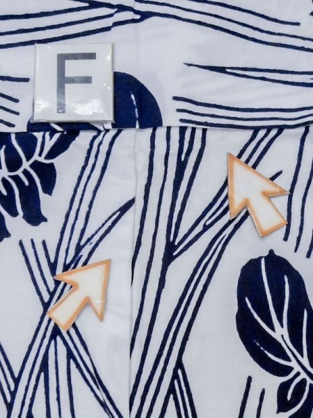 画像19: M0620P  浴衣(日本製) 女性用着物  綿   白, あやめ 【中古】 【USED】 【リサイクル】 ★★☆☆☆ (19)