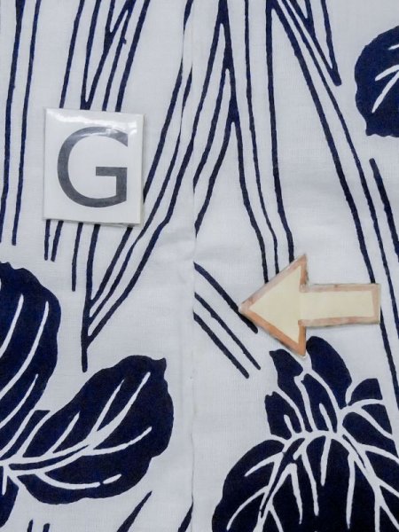 画像20: M0620P  浴衣(日本製) 女性用着物  綿   白, あやめ 【中古】 【USED】 【リサイクル】 ★★☆☆☆ (20)