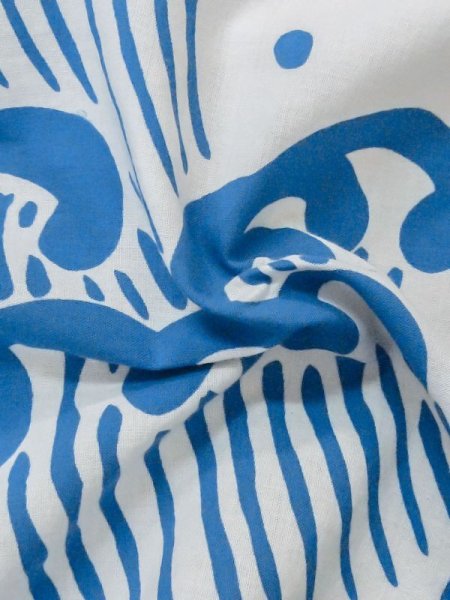 画像12: M0620R  浴衣(日本製) 女性用着物  綿   白, 波 【中古】 【USED】 【リサイクル】 ★★☆☆☆ (12)