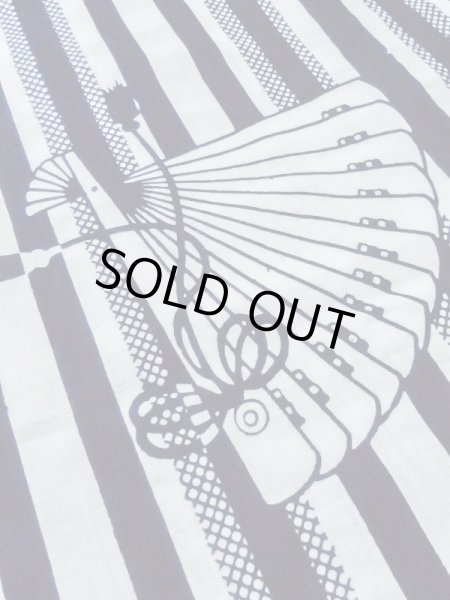 画像8: M0620S  浴衣（日本製） 女性用着物  綿麻   白, 扇 【中古】 【USED】 【リサイクル】 ★★☆☆☆ (8)