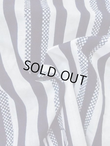 画像12: M0620S  浴衣（日本製） 女性用着物  綿麻   白, 扇 【中古】 【USED】 【リサイクル】 ★★☆☆☆ (12)