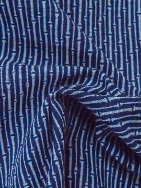 画像9: M0620W  浴衣(日本製) 男性用着物 竺仙 綿   藍, 竹 【中古】 【USED】 【リサイクル】 ★★★☆☆ (9)