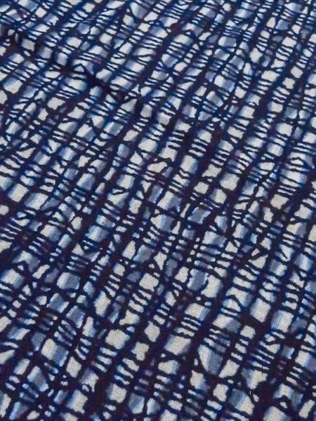 画像7: M0620X  浴衣(日本製) 男性用着物  綿麻   灰色, チェック柄 【中古】 【USED】 【リサイクル】 ★★☆☆☆ (7)