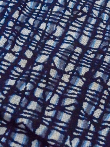 画像8: M0620X  浴衣(日本製) 男性用着物  綿麻   灰色, チェック柄 【中古】 【USED】 【リサイクル】 ★★☆☆☆ (8)