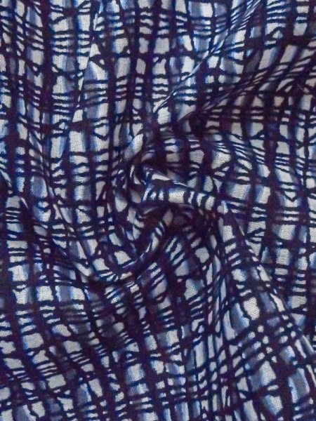 画像9: M0620X  浴衣(日本製) 男性用着物  綿麻   灰色, チェック柄 【中古】 【USED】 【リサイクル】 ★★☆☆☆ (9)