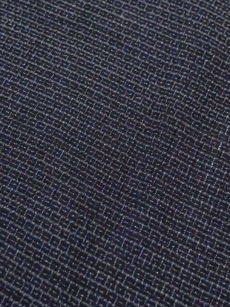 画像7: M0620Y  夏物 男性用着物  シルク（正絹）   黒, 亀甲 【中古】 【USED】 【リサイクル】 ★★☆☆☆ (7)