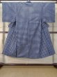 画像1: M0621A  浴衣（日本製） 男性用着物  綿麻   白, チェック柄 【中古】 【USED】 【リサイクル】 ★☆☆☆☆ (1)
