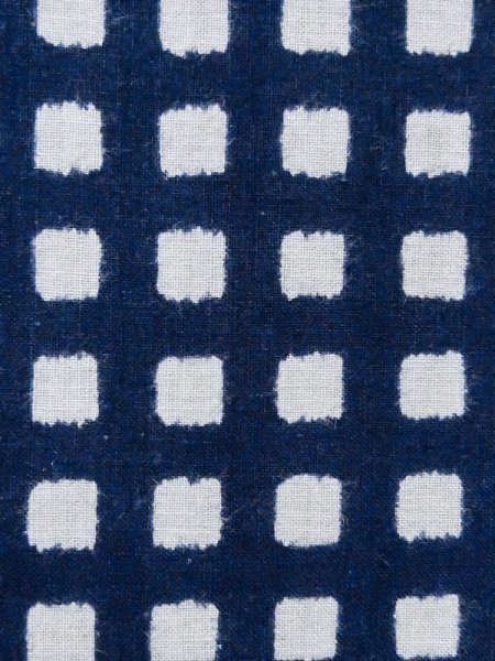 画像6: M0621A  浴衣(日本製) 男性用着物  綿麻   白, チェック柄 【中古】 【USED】 【リサイクル】 ★☆☆☆☆ (6)