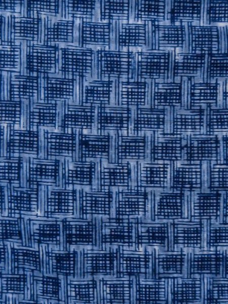 画像5: M0621B  浴衣(日本製) 男性用着物  綿麻   紺, チェック柄 【中古】 【USED】 【リサイクル】 ★★☆☆☆ (5)