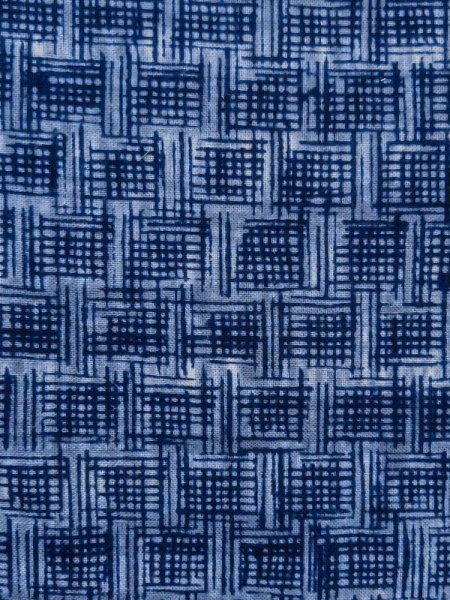 画像6: M0621B  浴衣(日本製) 男性用着物  綿麻   紺, チェック柄 【中古】 【USED】 【リサイクル】 ★★☆☆☆ (6)