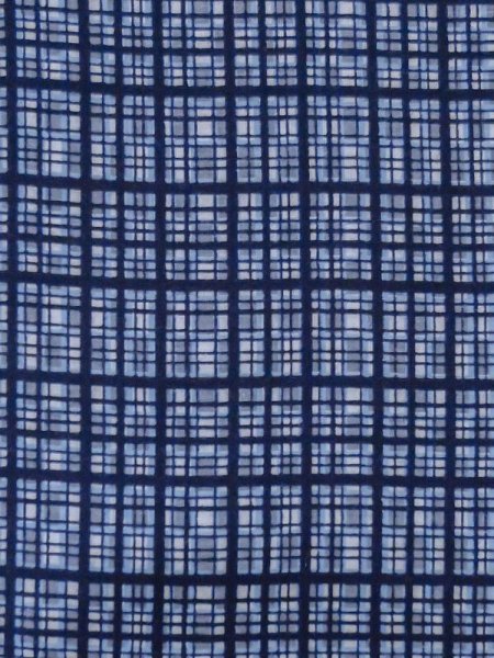 画像5: M0621C Mint  浴衣(日本製) 男性用着物  綿麻   青, チェック柄 【中古】 【USED】 【リサイクル】 ★★★★☆ (5)