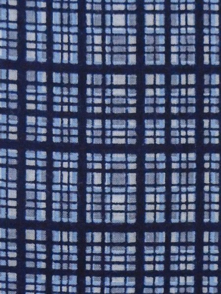 画像6: M0621C Mint  浴衣(日本製) 男性用着物  綿麻   青, チェック柄 【中古】 【USED】 【リサイクル】 ★★★★☆ (6)