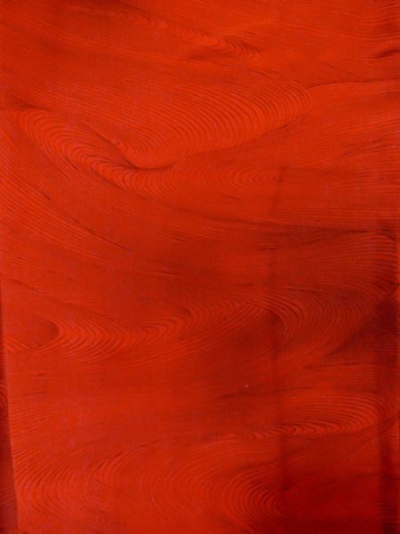 画像4: M0627A  羽織 女性用着物 裏地:化繊混合、つぎはぎあり シルク(正絹)   赤色, ぼかし 【中古】 【USED】 【リサイクル】 ★★★☆☆ (4)