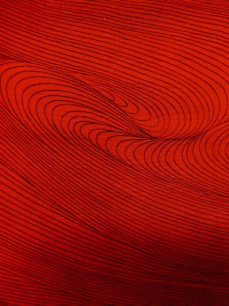 画像7: M0627A  羽織 女性用着物 裏地:化繊混合、つぎはぎあり シルク(正絹)   赤色, ぼかし 【中古】 【USED】 【リサイクル】 ★★★☆☆ (7)