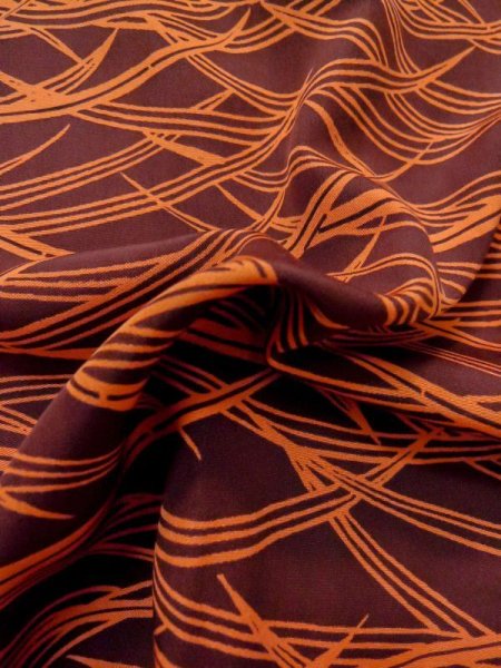 画像11: M0627B  羽織 女性用着物  シルク(正絹)   茶色, 草 【中古】 【USED】 【リサイクル】 ★★★★☆ (11)