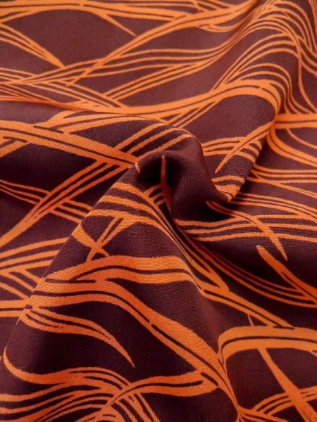 画像12: M0627B  羽織 女性用着物  シルク(正絹)   茶色, 草 【中古】 【USED】 【リサイクル】 ★★★★☆ (12)