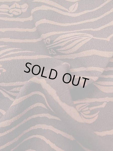 画像12: M0627G  羽織 女性用着物  シルク（正絹）   茶色, 花 【中古】 【USED】 【リサイクル】 ★★★☆☆ (12)