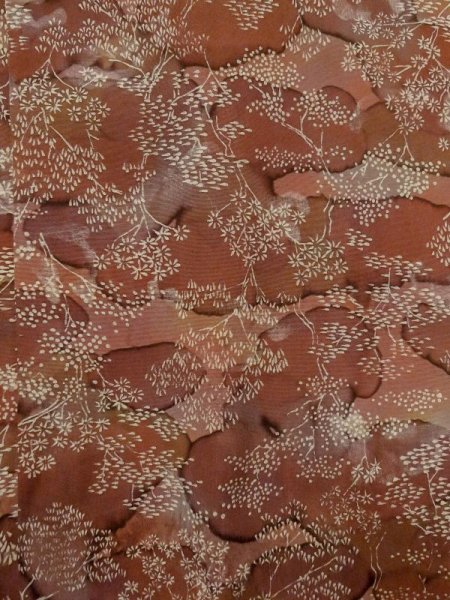 画像4: M0627J Mint  羽織 女性用着物  シルク(正絹)   オリーブ, 花 【中古】 【USED】 【リサイクル】 ★★★★☆ (4)