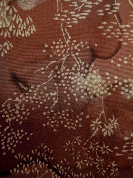 画像7: M0627J Mint  羽織 女性用着物  シルク(正絹)   オリーブ, 花 【中古】 【USED】 【リサイクル】 ★★★★☆ (7)