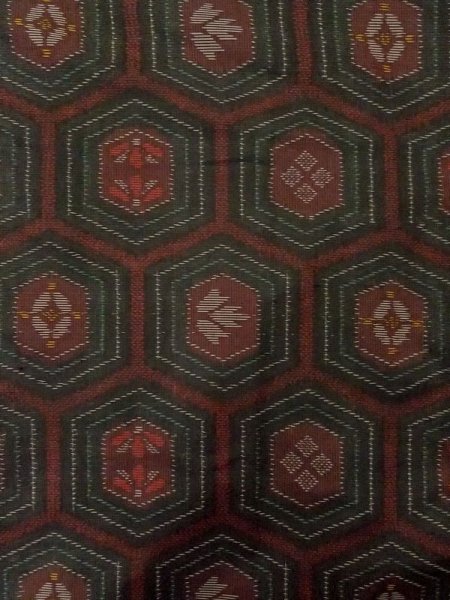 画像4: M0627O  羽織 女性用着物 韓国紬 シルク(正絹)  深い 黒, 花 【中古】 【USED】 【リサイクル】 ★★☆☆☆ (4)