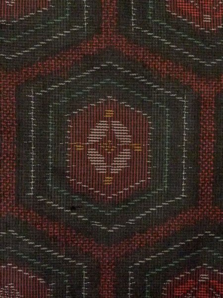 画像6: M0627O  羽織 女性用着物 韓国紬 シルク(正絹)  深い 黒, 花 【中古】 【USED】 【リサイクル】 ★★☆☆☆ (6)