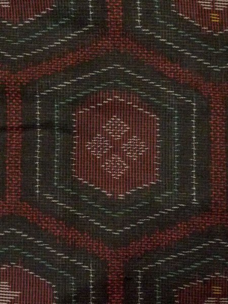 画像7: M0627O  羽織 女性用着物 韓国紬 シルク(正絹)  深い 黒, 花 【中古】 【USED】 【リサイクル】 ★★☆☆☆ (7)