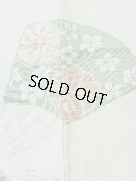 画像7: M0627P  羽織 女性用着物  シルク（正絹） 淡い 薄い 緑色, 梅 【中古】 【USED】 【リサイクル】 ★★☆☆☆ (7)