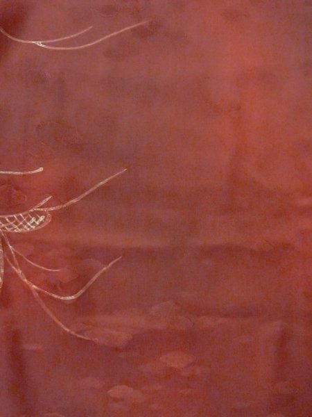 画像3: M0627S  羽織 女性用着物  シルク(正絹)  深い 赤色, 花 【中古】 【USED】 【リサイクル】 ★★☆☆☆ (3)