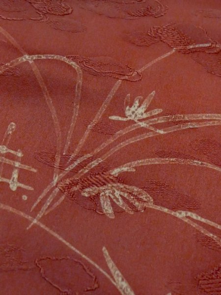 画像9: M0627S  羽織 女性用着物  シルク(正絹)  深い 赤色, 花 【中古】 【USED】 【リサイクル】 ★★☆☆☆ (9)