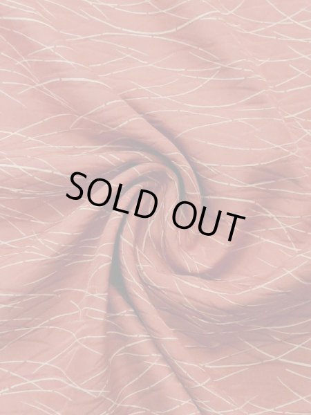 画像9: M0627T  羽織 女性用着物  シルク(正絹)   朱赤, 芝草 【中古】 【USED】 【リサイクル】 ★★★☆☆ (9)