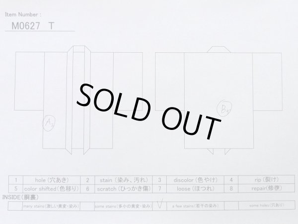 画像12: M0627T  羽織 女性用着物  シルク(正絹)   朱赤, 芝草 【中古】 【USED】 【リサイクル】 ★★★☆☆ (12)