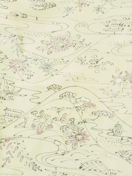画像12: M0627U  羽織 女性用着物  混   アイボリー, 菊 【中古】 【USED】 【リサイクル】 ★★☆☆☆ (12)