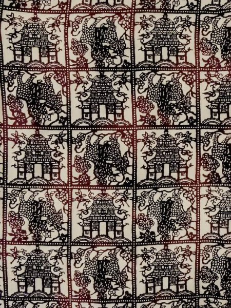 画像3: M0627W  羽織 女性用着物 人と馬 シルク(正絹)   アイボリー, 寺 【中古】 【USED】 【リサイクル】 ★★★☆☆ (3)