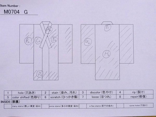 画像8: M0704G  単衣 男性用着物  シルク(正絹)   黒,  【中古】 【USED】 【リサイクル】 ★☆☆☆☆ (8)