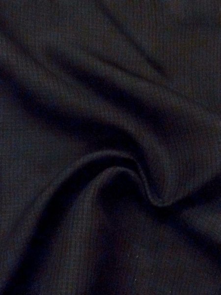 画像9: M0704H  夏物 男性用着物  シルク(正絹)   黒, チェック柄 【中古】 【USED】 【リサイクル】 ★☆☆☆☆ (9)