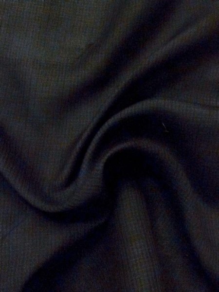 画像10: M0704H  夏物 男性用着物  シルク(正絹)   黒, チェック柄 【中古】 【USED】 【リサイクル】 ★☆☆☆☆ (10)