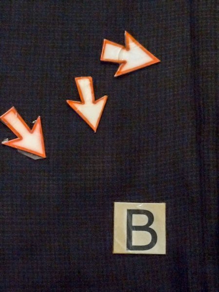 画像13: M0704H  夏物 男性用着物  シルク(正絹)   黒, チェック柄 【中古】 【USED】 【リサイクル】 ★☆☆☆☆ (13)