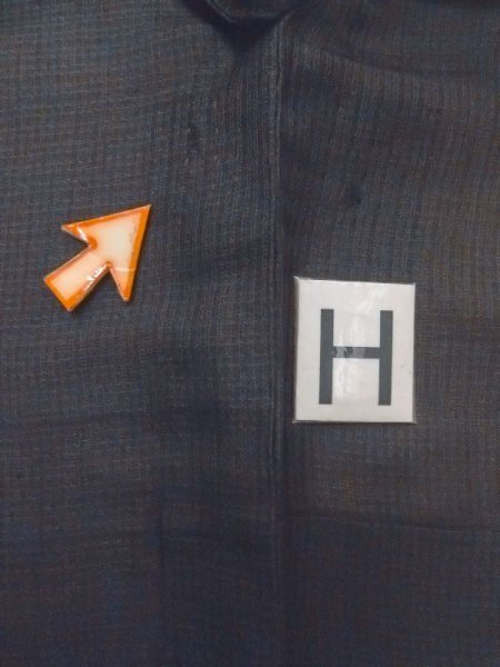 画像19: M0704H  夏物 男性用着物  シルク(正絹)   黒, チェック柄 【中古】 【USED】 【リサイクル】 ★☆☆☆☆ (19)