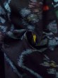 画像12: M0704R  単衣 女性用着物  綿   黒, 花 【中古】 【USED】 【リサイクル】 ★★☆☆☆ (12)