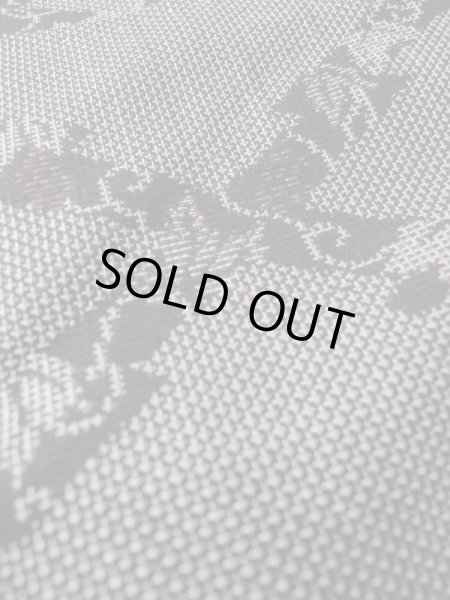 画像8: M0704T  単衣 女性用着物  シルク（正絹）   灰色, 葉 【中古】 【USED】 【リサイクル】 ★☆☆☆☆ (8)