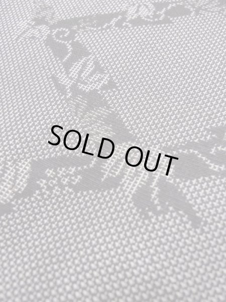 画像10: M0704T  単衣 女性用着物  シルク（正絹）   灰色, 葉 【中古】 【USED】 【リサイクル】 ★☆☆☆☆ (10)