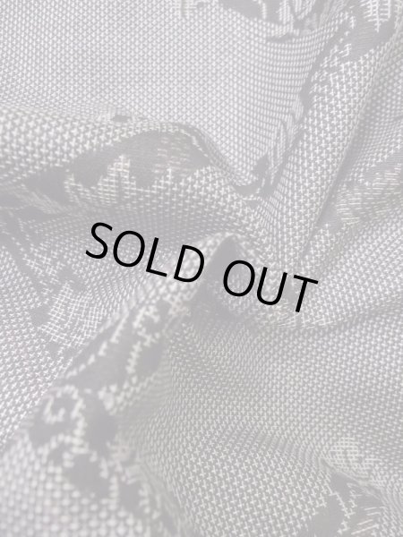 画像11: M0704T  単衣 女性用着物  シルク（正絹）   灰色, 葉 【中古】 【USED】 【リサイクル】 ★☆☆☆☆ (11)