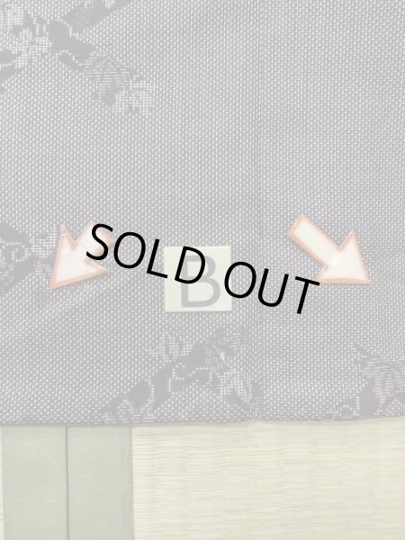 画像15: M0704T  単衣 女性用着物  シルク（正絹）   灰色, 葉 【中古】 【USED】 【リサイクル】 ★☆☆☆☆ (15)