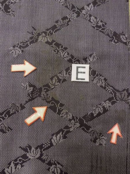 画像18: M0704T  単衣 女性用着物  シルク(正絹)   灰色, 葉 【中古】 【USED】 【リサイクル】 ★☆☆☆☆ (18)