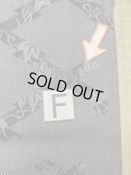 画像19: M0704T  単衣 女性用着物  シルク（正絹）   灰色, 葉 【中古】 【USED】 【リサイクル】 ★☆☆☆☆ (19)