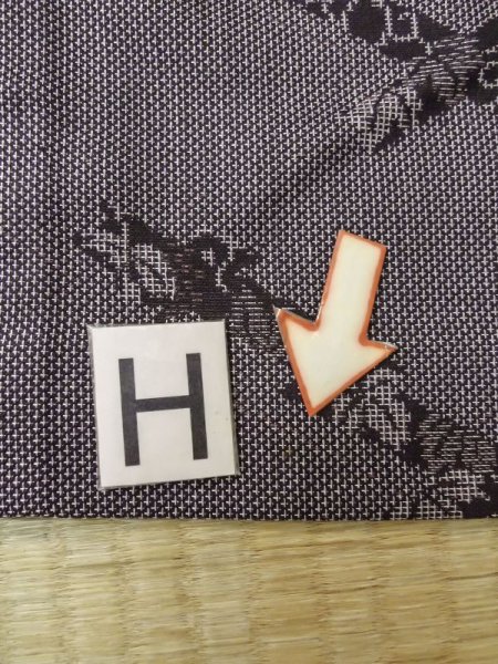 画像21: M0704T  単衣 女性用着物  シルク(正絹)   灰色, 葉 【中古】 【USED】 【リサイクル】 ★☆☆☆☆ (21)