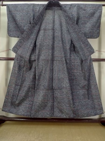 画像2: M0704V Mint  単衣 女性用着物  化繊   マルチカラー, 抽象的模様 【中古】 【USED】 【リサイクル】 ★★★★☆ (2)