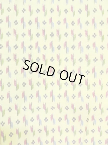 画像4: M0705C  単衣 女性用着物  化繊   黄色, 花 【中古】 【USED】 【リサイクル】 ★★☆☆☆ (4)